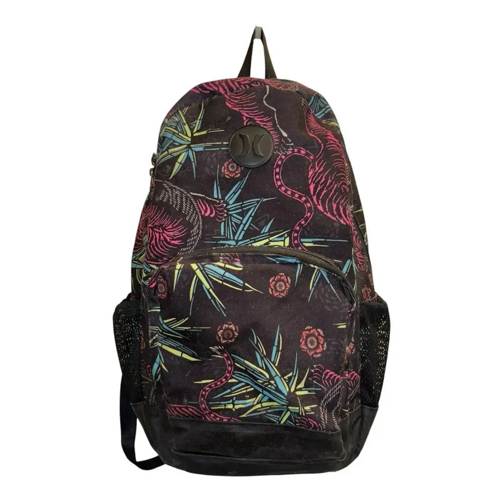 Men's Hurley Renegade II Bengal Tiger & Bamboo Print Backpack in Black